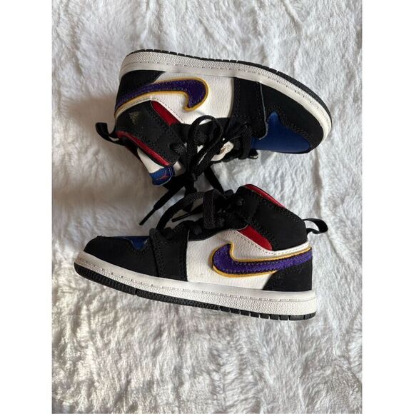 Jordan 1 Mid SE Black Field Purple (TD) Size 8C - Picture 1 of 7